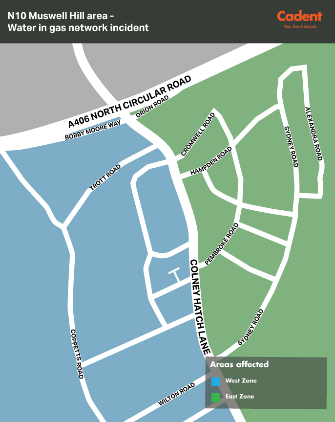 Cadent Muswell Hill Map